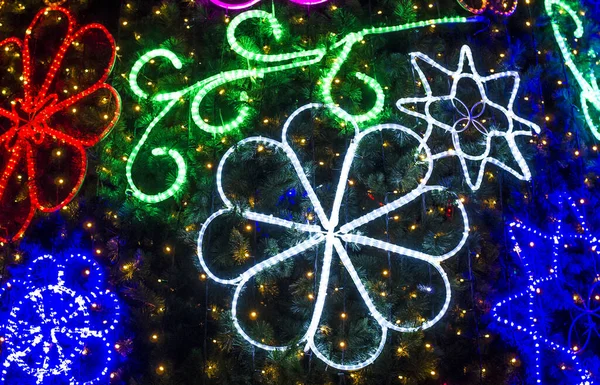 Multicolored Patterns Luminous Garlands Form Background — Stock Photo, Image