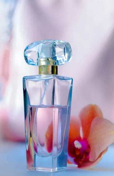 Perfume Mujer Con Aroma Floral Una Botella —  Fotos de Stock