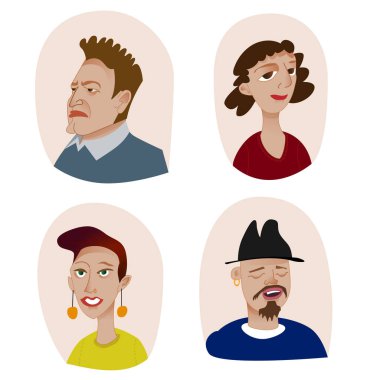 insanlar avatar vektör büyük set