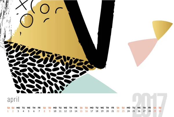 Kalender voor het vectorsjabloon 2017 — Stockfoto