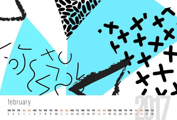 Kalender voor het vectorsjabloon 2017 — Stockfoto