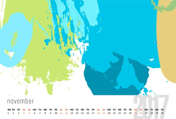 Календарь векторного шаблона 2017 года — стоковое фото