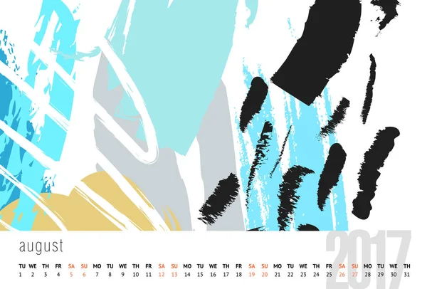 Календарь векторного шаблона 2017 года — стоковое фото
