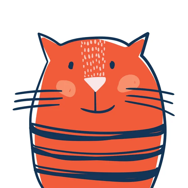 Χαριτωμένο Σκίτσο Γάτα Διάνυσμα Εικονογράφηση Εκτύπωση Σχεδιασμό Γάτα Παιδιά Εκτύπωση — Διανυσματικό Αρχείο