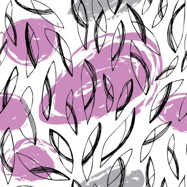 Kusursuz vektör soyut tohum deseni. Soyut tohumlar veya tüyler çiz. El çizimi dokusu Tekstil, kumaş, yüzey dokuları, ambalaj için tasarımı hazırlayın.