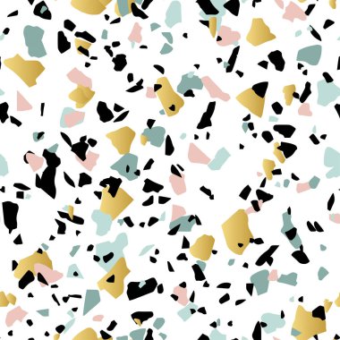 Granit taş terrazzo zemin dokusu. Kusursuz desen, italyan dokusu tasarım vektör çizimi.