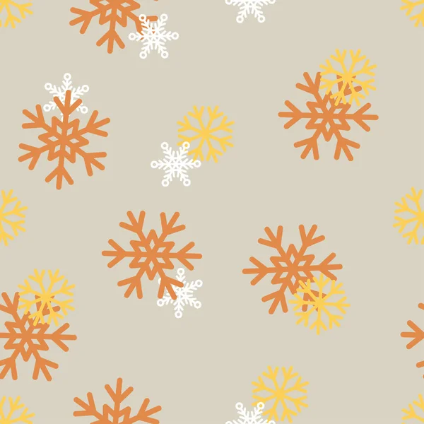 Vektor Nahtlose Winter Muster Hintergrund Mit Schneeflocken Auf Farbigem Hintergrund — Stockvektor