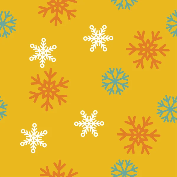 Fondo Patrón Invierno Sin Costura Vectorial Con Copos Nieve Fondo — Vector de stock