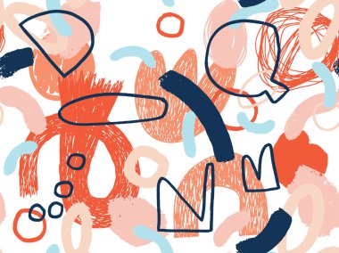 Renkli çeşitli yuvarlak şekillerden oluşan modern tarz soyutlaması. Vektör illüstrasyonu.