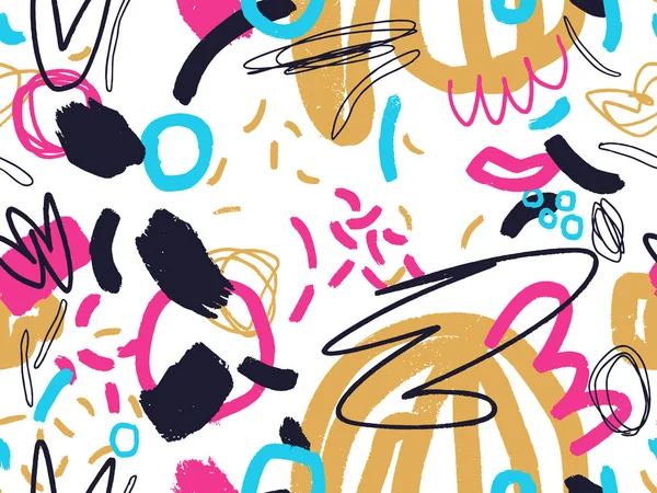 Modèle Abstrait Sans Couture Fond Doodle Dans Des Couleurs Positives — Image vectorielle