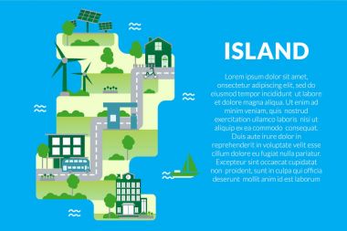 Infographic seyahat ve Simgesel Yapı harita şekil şablon tasarımı