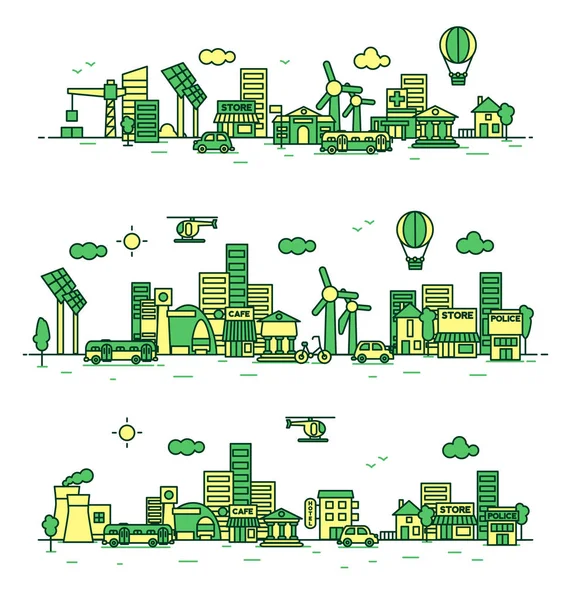 Blick auf die Stadtlandschaft. — Stockvektor