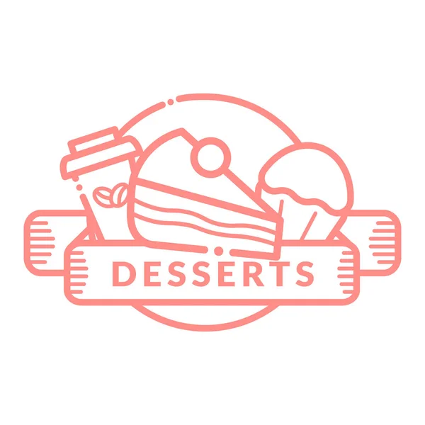 Значок десертів, етикетка, логотип — стоковий вектор