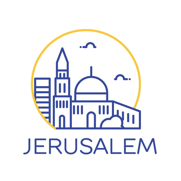 Ikona město Jeruzalém — Stockový vektor