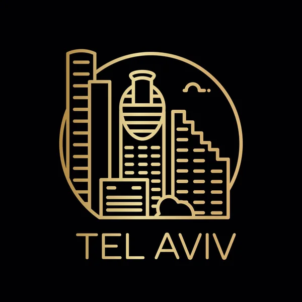 Ikon kota Tel Aviv - Stok Vektor