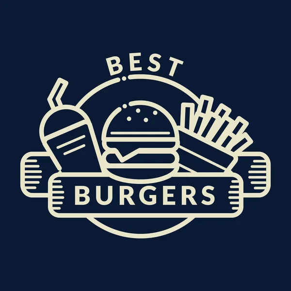 Insignia de hamburguesa, plantilla de diseño — Vector de stock