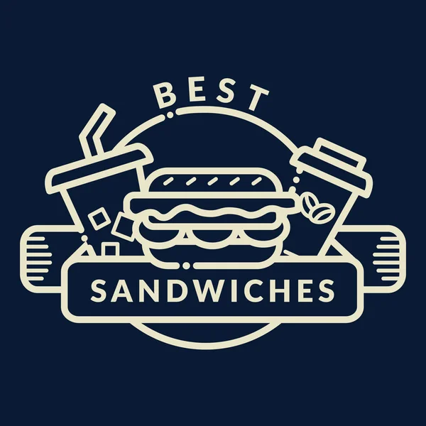 Plantilla de diseño de menú sándwich — Vector de stock