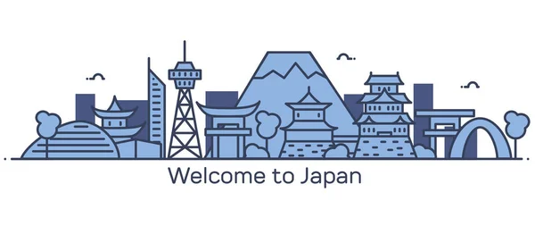 Bem-vindo ao banner do Japão —  Vetores de Stock