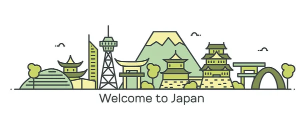 Bem-vindo ao banner do Japão —  Vetores de Stock
