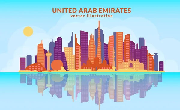 Uni Emirat Arab skyline - Stok Vektor