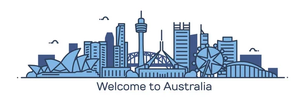 Australië panorama banner — Stockvector