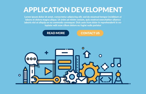 Concepto de desarrollo de aplicaciones para el sitio web — Archivo Imágenes Vectoriales