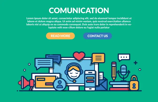 Communicatie Concept voor webpagina 's — Stockvector