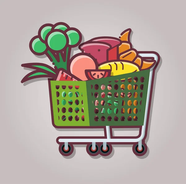 Web site online food shopping — Stock Vector