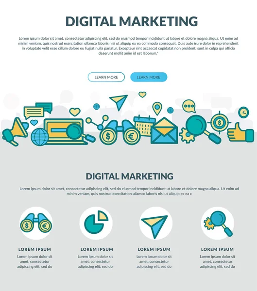 Concepto de marketing digital — Vector de stock