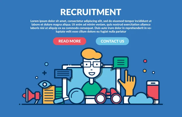 Conceito de recrutamento para página web —  Vetores de Stock