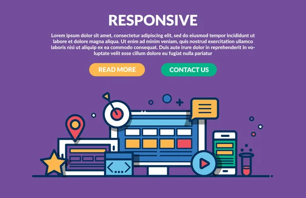 Responsieve concept voor website — Stockvector