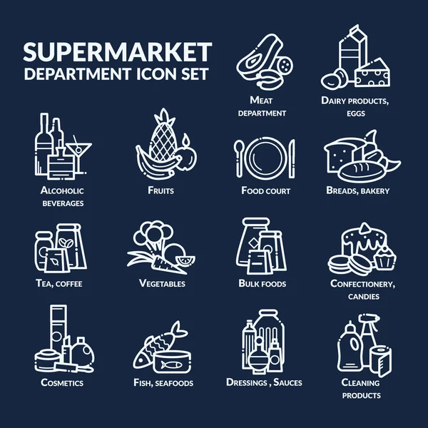 Süpermarket bölümü Icon set