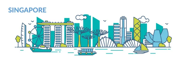 Ciudad de Singapur skyline — Vector de stock