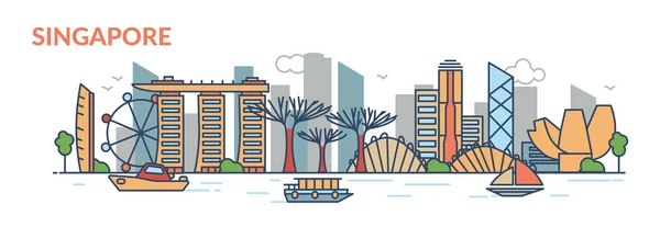 Ciudad de Singapur skyline — Vector de stock