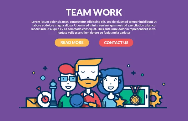 Teamwork-Konzept für Website — Stockvektor