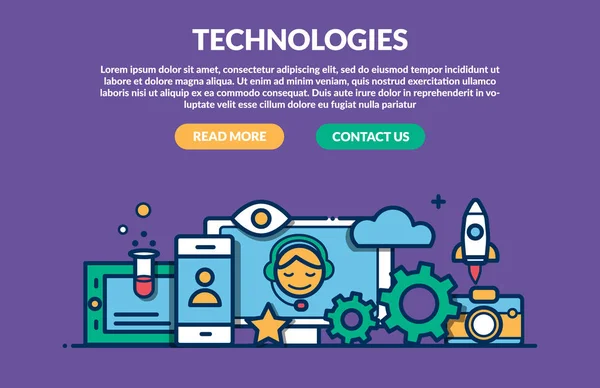 Technologieën Concept voor webpagina 's — Stockvector
