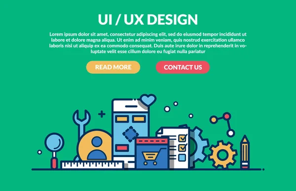 Ui ux design konzept für webseite — Stockvektor