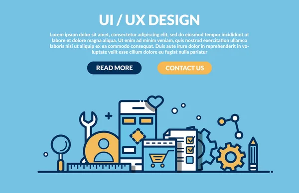 UI UX Design conceito para web site — Vetor de Stock
