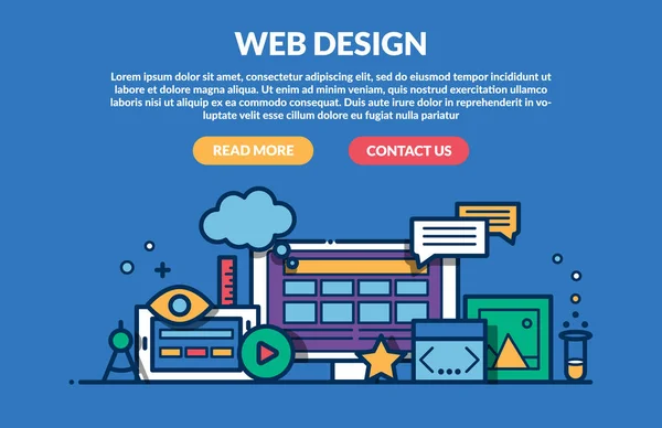 Koncepce designu webu pro web — Stockový vektor