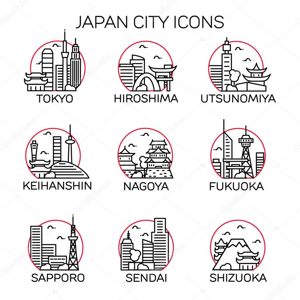 Japan Cities Icons