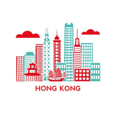 Hong Kong Şehri ufuk çizgisi