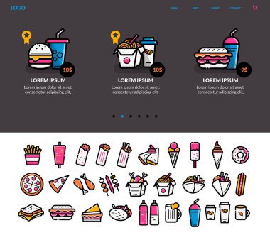 Fast food menü kavramı 