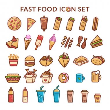 fast food simgesi seti