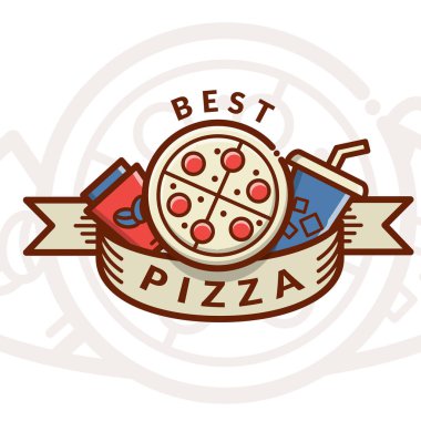 Pizza rozet, etiket, logo, simgesi