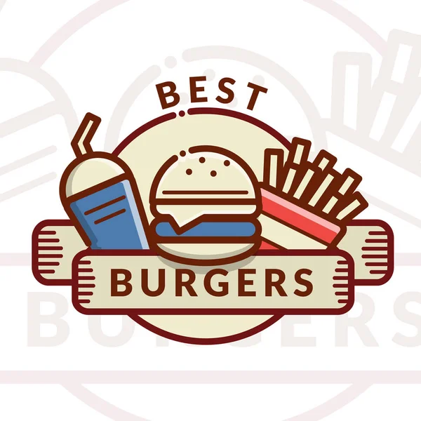 Insignia de hamburguesa, plantilla de diseño — Vector de stock
