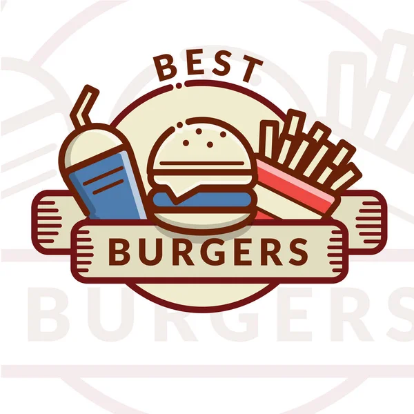 Insignia de hamburguesa, plantilla de diseño — Vector de stock