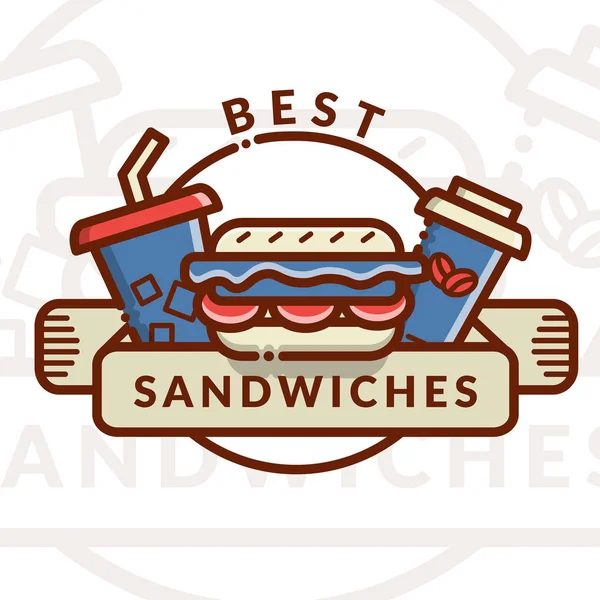 Plantilla de diseño de menú sándwich — Vector de stock