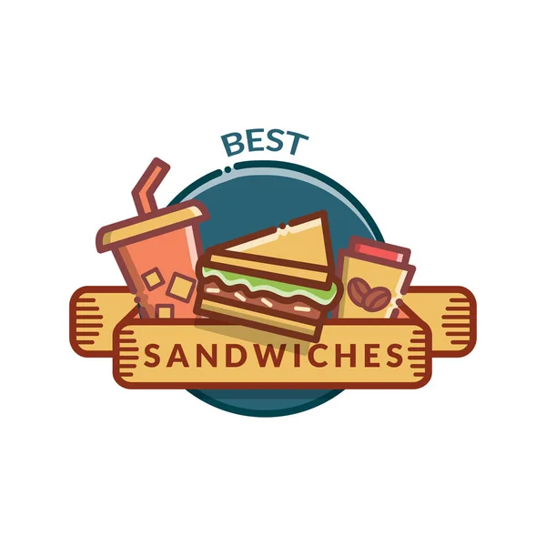 Plantilla de diseño de menú sándwich — Vector de stock