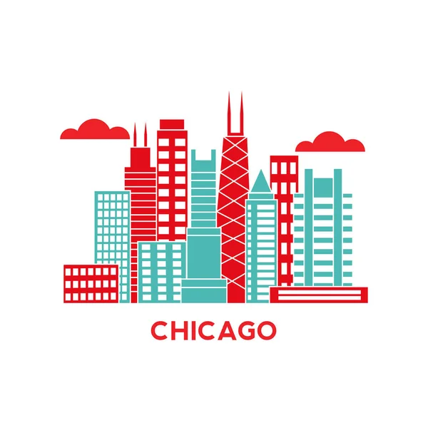 Skyline von Chicago — Stockvektor