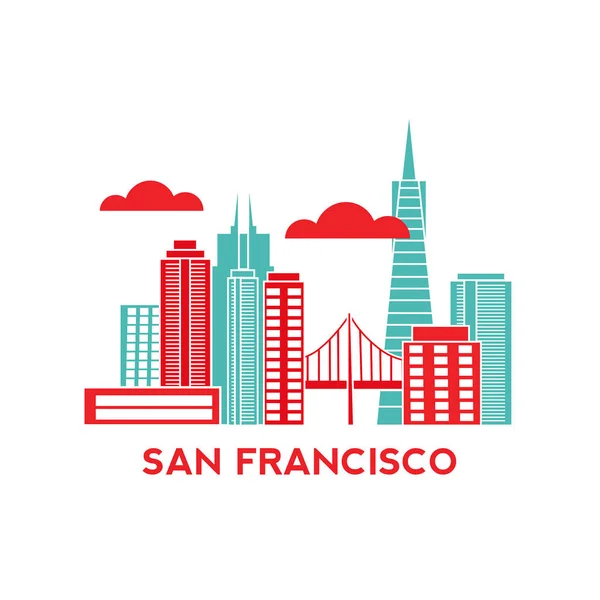 San Francisco city skyline — Stock Vector